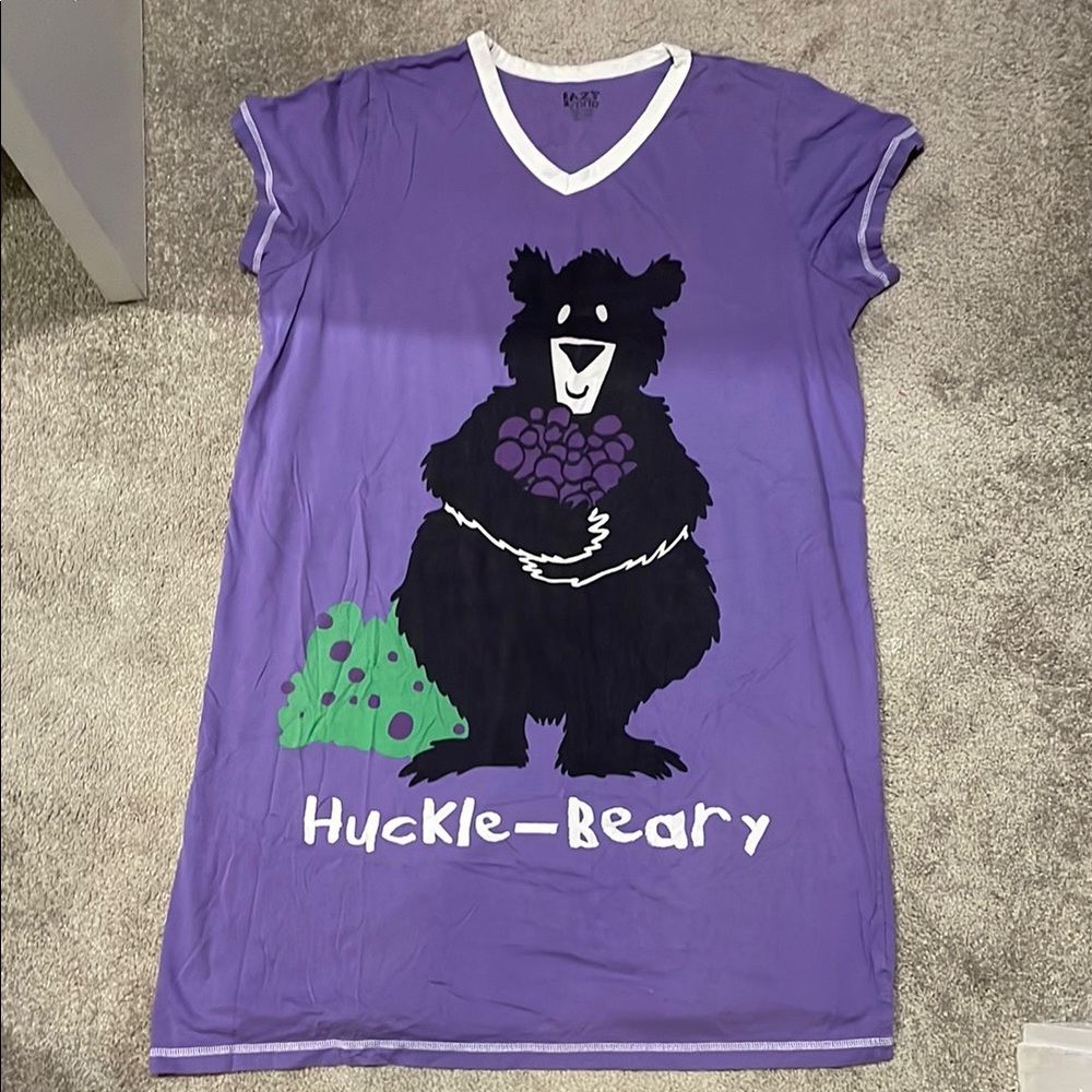 Purple Bear Graphic Nightgown